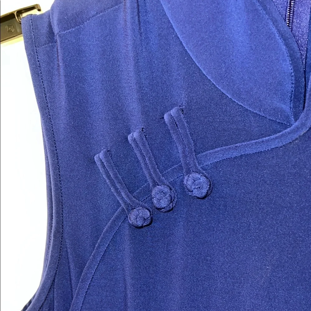 Norma Kamali Blue Stretch Sheath Cocktail Dress - Picture 4 of 4